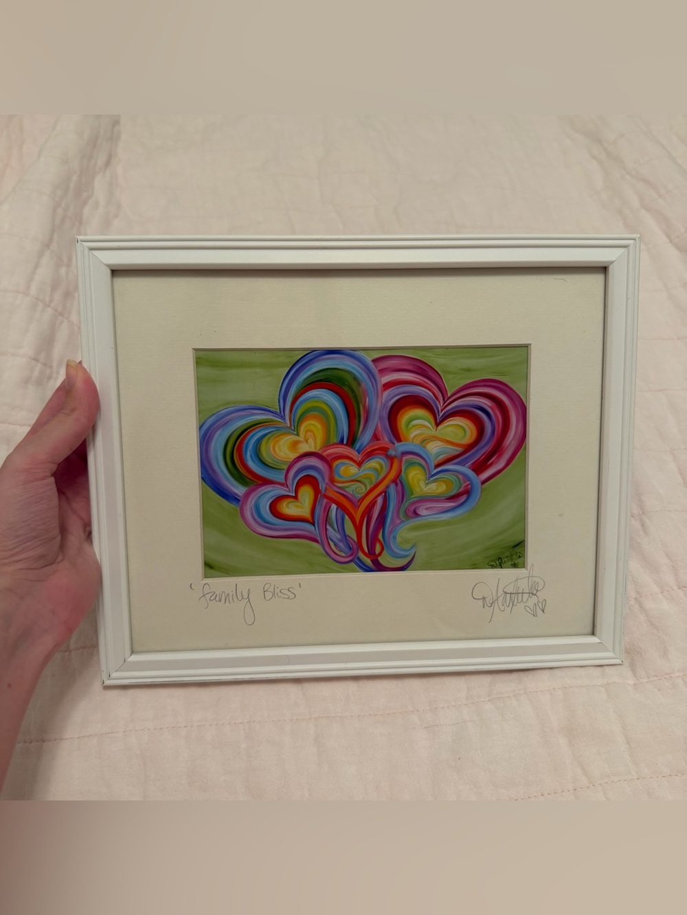 Framed Multiple Colorful Hearts Art Print By The Heart Artist Signed